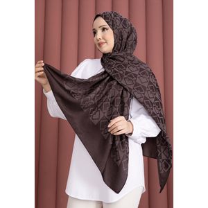 Serie de Chales Jacquard con Patrones Premium, Accesorios de Moda Color Ciruela, Pashmina Transpirable de Algodón y Lana con Diseños de Letras de Dibujos Animados - Product Image 1