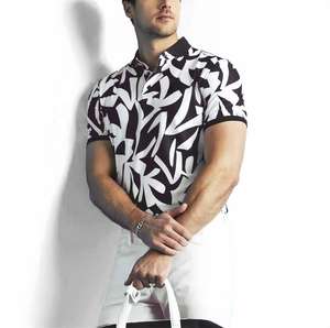 SAMAVIA elegante sólido Jersey impreso para camisa para hombres de talla grande transpirable algodón tejido Casual - Product Image 6