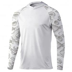 เสื้อตกปลาแขนยาวมีฮู้ดสำหรับผู้ชาย, เสื้อตกปลาลำลองพร้อมหมวกป้องกันแสงแดด - Product Image 5