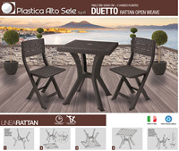 Juego de Muebles de Ratán para Exteriores de Diseño Moderno, Fabricado en Italia, de Alta Calidad, Resistente a la Intemperie, para Hoteles, HORECA, Patios, Comedores, Apartamentos y Escuelas