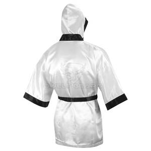 Hot Selling <b>Silk</b> Satin Boxing Gown Hood for <b>Men</b> Breathable Comfortable Customizable Cheap Price Wholesale Boxing Gown for Sale - Product Image 4
