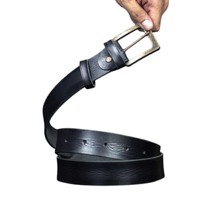 Cinturón de hebilla de Pin genuino de cuero negro OEM de alta calidad para hombre al por mayor 2025 cinturones personalizados de Jeans informales de diseño elegante para hombre - Product Image 4