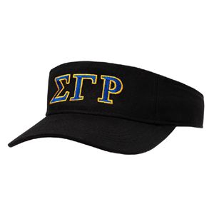 Sigma Gamma Rho Visor สีดำผ้าฝ้าย100% ปัก3D สำหรับกิจกรรมกลางแจ้งและการเดินทางแบบลำลอง - Product Image 1