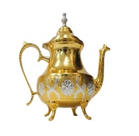 Cafetera Árabe Marroquí, Taza Cawa, Juego de Té Turco, Dallah Dorada Aislada, Metal de Alta Calidad, Ecológica, Regalo de Lujo