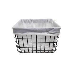 Conception Simple En Gros En Vrac De Haute Qualité À La Mode En Métal et Tissu Rectangle Panier pour Le Stockage De Fruits À La Main Personnalisé - Product Image 4