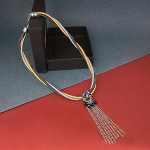 Urthn Bohemian Collar Llamativo Cadena de Eslabones de Aleación de Zinc Chapado en Oro de 3 Tonos con Diamantes PARA EL Día DE LA Mujer - Product Image 1