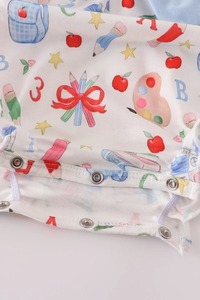Adorable vestido de lápiz azul con lazo para bebé, traje suave y ligero para eventos escolares y comodidad diaria - Product Image 3
