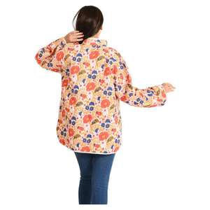 แจ็กเก็ตผ้าฝ้ายพิมพ์ลายดอกไม้แบบกลับด้านได้สำหรับผู้หญิงเสื้อหนาวสไตล์พื้นเมืองอบอุ่น - Product Image 6