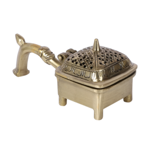 Traditional Handcrafted Brass <b>Bakhoor</b> <b>Burner</b>/Holder With Dome and Handle for Cultural & Religious Decor - Product Image 1