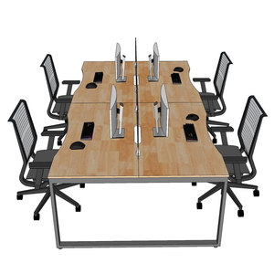 โต๊ะกลุ่มมินิมอล 4 ที่นั่ง 280x140 ซม. ไม้ยางพาราขาเหล็ก HBRT076 - Product Image 3