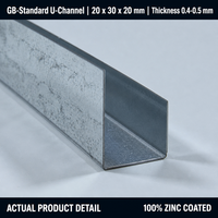 Profilé en U en acier galvanisé léger norme nationale JK WAGB pour bordure de plafond et protection d'angle de cloison sèche