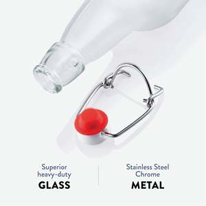 Confezione da 6 Bottiglie in Vetro da 16 oz con Tappi a Chiusura Ermetica Personalizzabili con Logo e Coperchio in Legno - Product Image 5