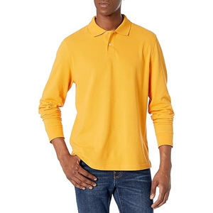 Camiseta de Manga Larga para Hombre, Cuello Camisero, Corte Regular, Algodón, Estilo Casual Elegante, Transpirable, Secado Rápido, para Actividades al Aire Libre - Product Image 1