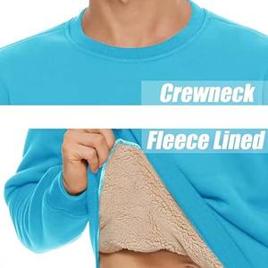 Sudaderas de Cuello Redondo para Hombre, Forradas Completamente con Sherpa, Sudaderas de Felpa Gruesa de Primera Calidad, Sudaderas Térmicas de Algodón Ecológico - Product Image 5