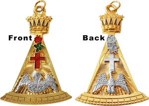 Bijou de collier maçonnique de rite écossais du 18e degré-Mesure environ [3 ''de haut] Rose Croix - Product Image 4