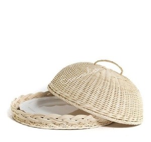 New Design Multi-Functional Wicker <b>Cake</b> <b>Stand</b> and Serving Platter With Wicker <b>Dome</b> Lid Elegant Wedding <b>Cake</b> <b>Stand</b> and Decoration - Product Image 1