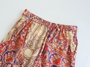 Impression florale multicolore braguette à glissière pleine longueur décontracté à la mode nouveauté grande taille Style populaire pantalon/pantalon pour femmes - Product Image 6