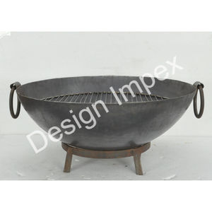 Brasero de Hierro Fundido Artesanal para Exteriores, Kadai Decorativo para Jardín, Brasero Antiguo de Leña Estilo Rústico - Product Image 6