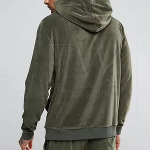 100% Cotton Solid <b>Fabric</b> Breathable Plus Size Men's Two-Piece <b>Velvet</b> Tracksuit Sets with Custom Logo From Pakistan Manufacturer - Product Image 4