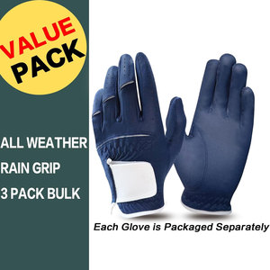 Guantes de golf para mano izquierda para hombre con agarre de lluvia, piel de oveja duradera para todo tipo de clima para jugadores diestros, paquete de 3 de cuero genuino - Product Image 2