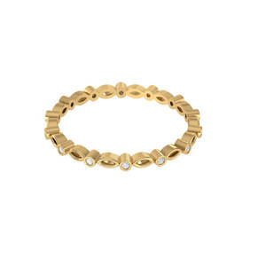 Anillo de Oro de 14 Quilates Certificado con 14 Diamantes Reales Calidad IJ-SI - Product Image 2