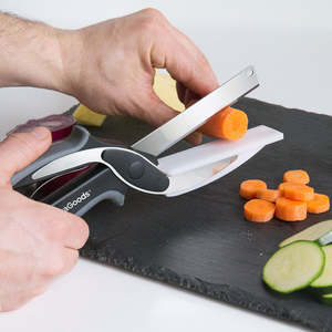 Tijeras de Cocina Resistentes InnovaGoods con Hoja de Acero Inoxidable, Mango de Plástico y Tabla de Cortar Integrada para Uso en la Cocina - Product Image 1