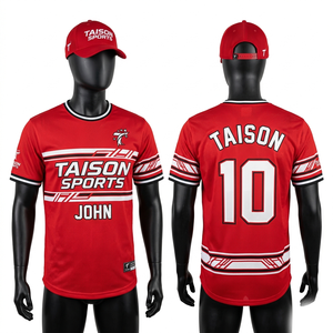 เสื้อเบสบอลผ้าโพลีเอสเตอร์ตาข่ายระบายอากาศ พรีเมียม 150 GSM สีเทา-ดำ ดีไซน์ลายปักโลโก้แบบกำหนดเอง - Product Image 4