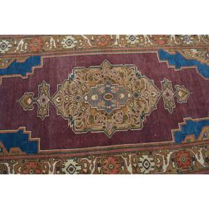 พรมตุรกีโบราณพื้นที่ขนาดใหญ่3.8 x 7ft แบบคลาสสิกงานเย็บปะสีแดงขนแกะขนาด10มม. สำหรับตกแต่งห้องโถงห้องนอน - Product Image 5