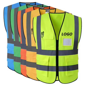 Gilet de sécurité en polyester haute visibilité, imperméable, vêtements de travail avec éléments réfléchissants haute visibilité - Product Image 1