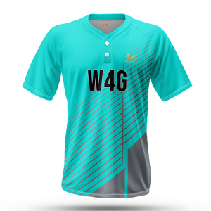 Maillot de baseball uni et respirant personnalisé grande taille W4G pour hommes Maillot antibactérien à bas prix à 2 boutons imprimé en 3D à séchage rapide - Product Image 4
