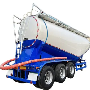 Caminhão-tanque semi-reboque de transporte de cimento a granel seco com 4 eixos e suspensão mecânica