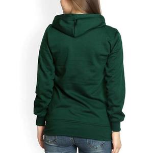Sudaderas con capucha para mujer, ropa de algodón con forro polar y cremallera, Tops informales a la moda, Color verde liso, para invierno - Product Image 4