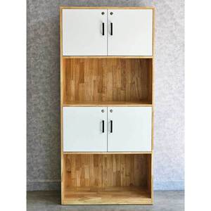 2-<b>Drawer</b> Minimalist Metal File Cabinet 80x40x170cm Rubber Wood with Freestanding Design for <b>Workshop</b> & Gym Application-THS68050 - Product Image 3