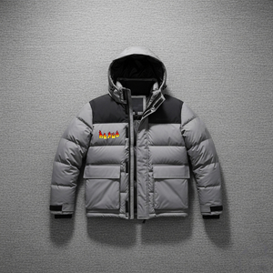 Vêtements d'hiver sur mesure bloc de couleurs poches avant multiples veste bouffante pour homme logo de broderie personnalisé veste à bulles pour hommes - Product Image 4