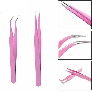 Pinzas multicolores para mujeres Kit de belleza Herramienta en Punta curva Premium Herramientas de maquillaje Pinzas para pestañas - Product Image 2