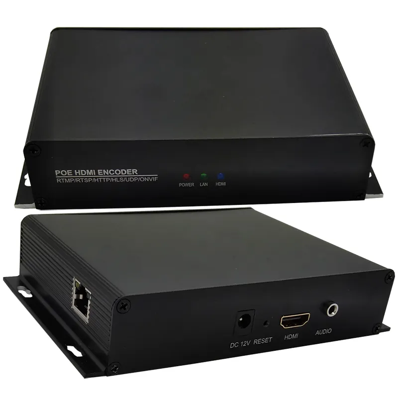 H265 H264 HD HD MI Video Streaming Encoder Support POE Power Supply HD MI to IP live Encoder NVR screen recording