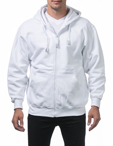 Sudaderas con capucha personalizadas de alta calidad con cierre frontal de cremallera y dos bolsillos delanteros Sudadera con capucha de lana con cremallera completa de peso pesado para hombres - Product Image 4