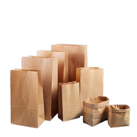 Sacs en papier kraft biodégradables, résistants à la graisse, imprimés sur mesure, pour emballages alimentaires à emporter