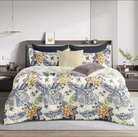 Parure de lit double imprimée de qualité supérieure 120 GSM, écologique, biologique, durable, douce, avec texture riche pour lit King Size