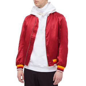Chaquetas universitarias de béisbol para hombre de seda y lana de nailon OEM, chaqueta bomber personalizada para la universidad, venta al por mayor, chaqueta de primavera para hombre - Product Image 1