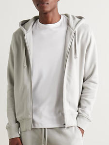 Abrigo con Capucha a Rayas con Cremallera, Talla Grande, de Algodón Clásico para Exteriores, Bordado de Lujo, Color Gris Clásico, Estilo Burberry, el Mejor Producto - Product Image 2