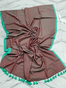 Robe Sari en Coton Tissé Confortable et Écologique à Séchage Rapide, Poids Moyen, Unie, pour Filles, Plusieurs Couleurs – Idéale pour l'Été - Product Image 2