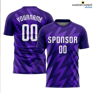 Maillot de football américain personnalisé violet et blanc en sublimation, prix de gros, logo personnalisé, uniforme en maille vierge pas cher pour hommes - Product Image 6