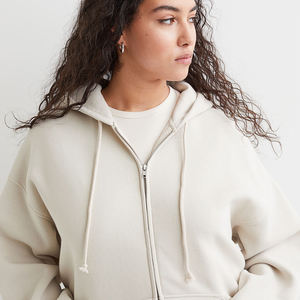 Femmes grande taille 100% coton sweats à capuche sweats conçus sur mesure poids lourd luxe impression hiver blanc Badges en gros - Product Image 1