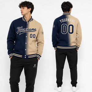 เสื้อแจ็คเก็ตวาร์ซิตี้แบบออมเบรสำหรับผู้ชาย สไตล์พรีปปี้ พิมพ์ลายตัวอักษร ผ้าโพลีเอสเตอร์ผสมคอตตอน แจ็คเก็ตบอมเบอร์สำหรับใส่ในฤดูใบไม้ร่วง - Product Image 2