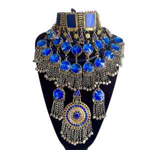 Conjunto de collar y pendientes de Gargantilla Kuchi de acero inoxidable personalizado Vintage para mujer, regalos de aniversario para fiesta de boda - Product Image 1