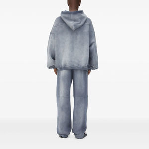 Sweat à capuche pour hommes à manches longues surdimensionné avec perles et strass vintage délavé à la mode OEM - Product Image 6