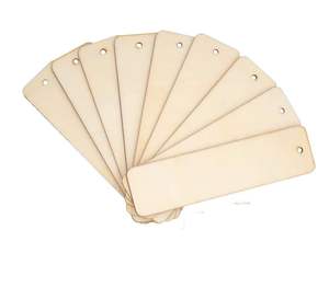 Étiquettes non finies pour la création de porte-clés, décorations de Noël, travaux d'art en résine à peindre, découpes rectangulaires en MDF - Product Image 1