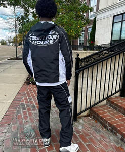 Chándal cortavientos con logotipo personalizado, pantalones para correr, sudadera transpirable, conjunto cortavientos de dos piezas, chándales para hombre - Product Image 3