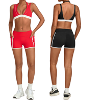 Ensemble de yoga respirant bicolore grande taille avec poches, tenue de sport ajustée deux pièces pour femme, idéal pour la course en extérieur, le fitness et le yoga